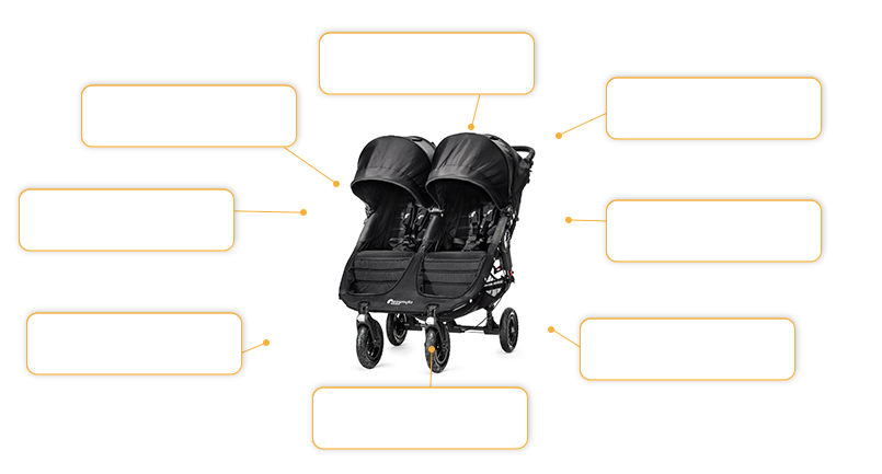 Komfort- und Sicherheitsmerkmale baby jogger CITY MINI™ GT double in black