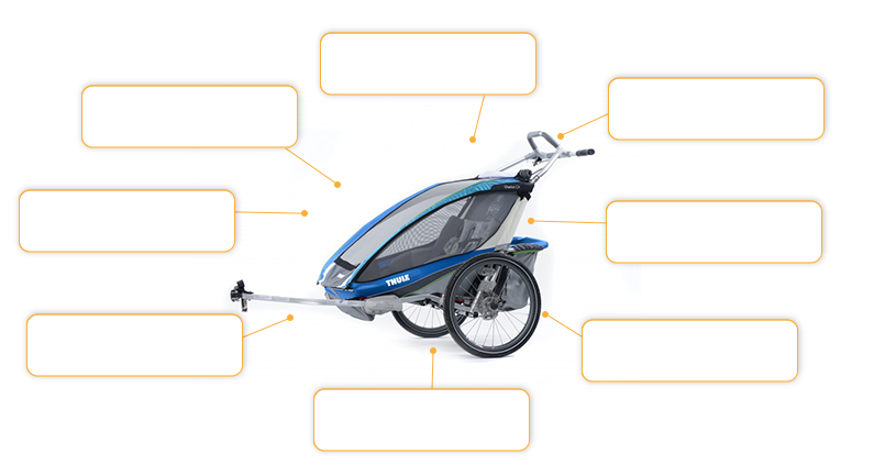Chariot CX 2 in blue blau