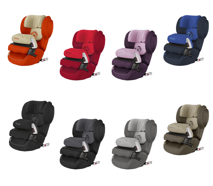 Cybex Juno 2-fix 2016 in Autumn Gold, Mars Red, Princess Pink, Royal Blue, Happy Black Phantom Grey, Manhatten Grey und Olive Khaki