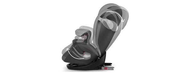 Komfortable, einhändig einstellbare Sitz- und Liegeposition