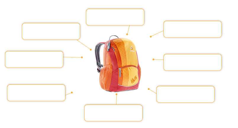Komfort- und Sicherheitsmerkmale Kids Rucksack Orange