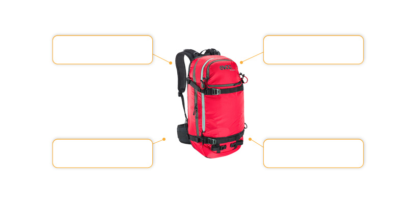 Komfort- und Sicherheitsmerkmale evoc FR Guide 30L