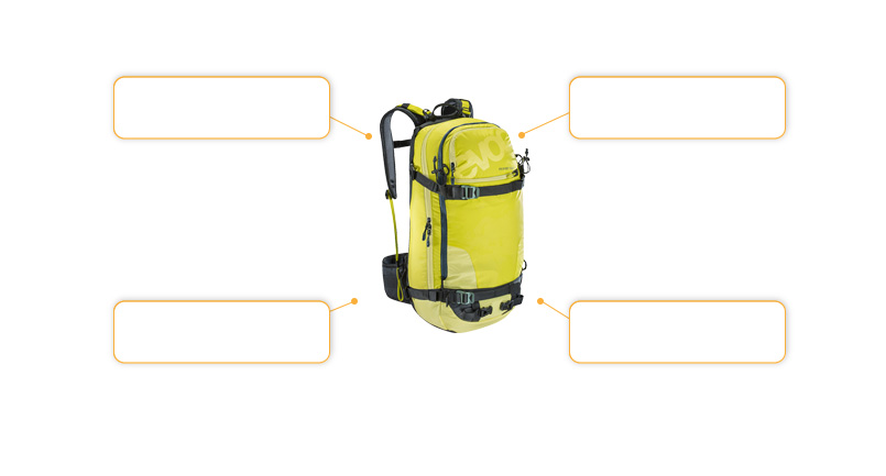 Komfort- und Sicherheitsmerkmale evoc FR Guide 30L Team
