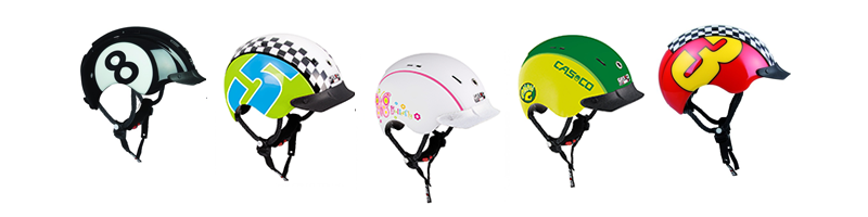 CASCO Mini-Gerneration Kinderhelme in Racer, Schmetterling und leuchtgelb-grün