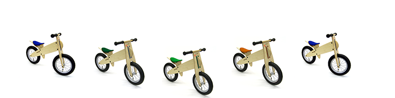 KOKUA LIKEaBIKE spoky 2014 in jeans, tannengrü, maigrün, orange und blau
