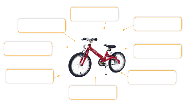 Komfort- und Sicherheitsmerkmale LIKEtoBIKE 16 SRAM Automatix V-Brakes in Rot