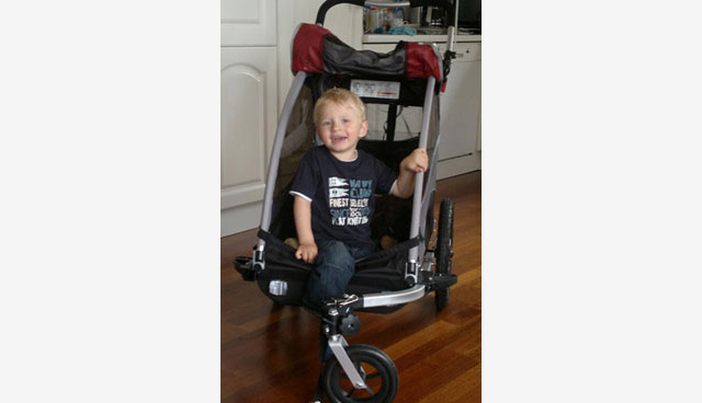 Kinderanhaenger mit Kind Kinderanhaenger mit Kind