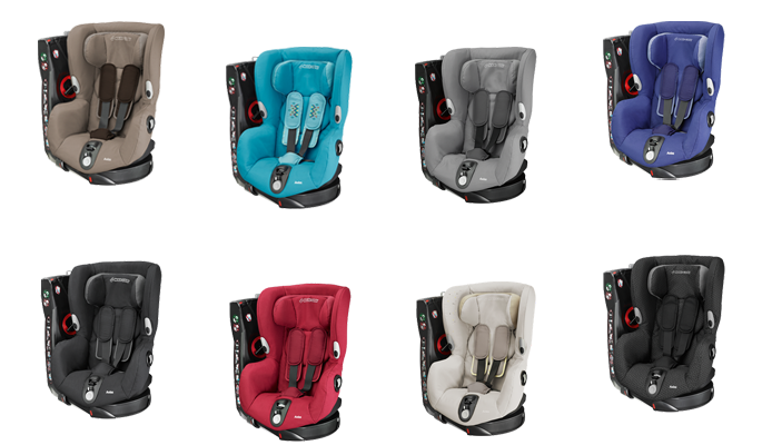 Maxi Cosi Axiss 2014 in Black Raven, Robin Red, Earth Brown, Concrete Grey, River Blue, Digital Rain, Mosaic Blue und Black Crystal