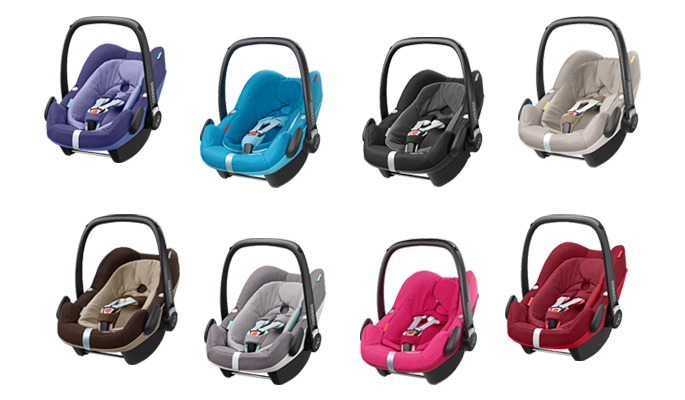 Maxi Cosi Pebble Plus 2014 in Black Raven, River Blue, Robin Red, Mosaic Blue, Digital Rain, Earth Brown, Concrete Grey und Berry Pink