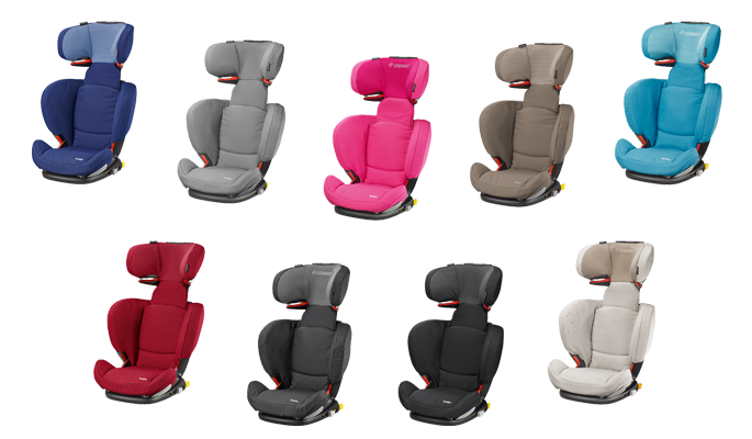 Maxi Cosi RodiFix 2014 in River Blue, Concrete Grey, Berry Pink, Earth Brown, Mosaic Blue, Robin Red,Black Crystal, Black Raven, Digital Rain