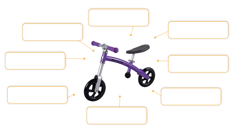Komfortund Sicherheitsmerkmale Micro Laufrad / G-Bike+ in lila