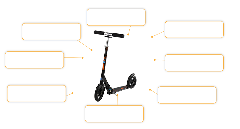 Komfort- und Sicherheitsmerkmale Micro Scooter Black