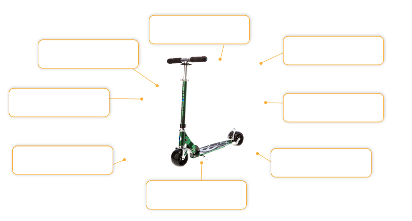 Komfort- und Sicherheitsmerkmale Micro Scooter Rocket